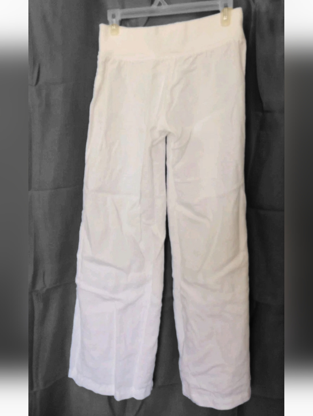 Lilly Pulitzer Linen Beach Pant Sz S Mid-Rise Wide Leg Drawstring White Costal - Picture 5 of 9
